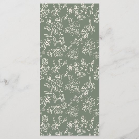 Elegant Victorian Sage Green Wedding メニュー (裏面)