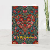 Elegant Victorian Valentines Day heart design カード (正面)