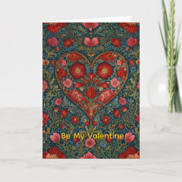 Elegant Victorian Valentines Day heart design カード