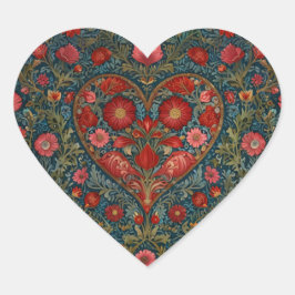 Elegant Victorian Valentines Day heart design ハートシール