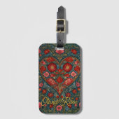 Elegant Victorian Valentines Day heart design ラゲッジタグ (正面縦)
