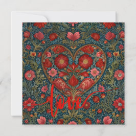 Elegant Victorian Valentines Day heart design 招待状