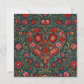 Elegant Victorian Valentines Day heart design 招待状 (正面)