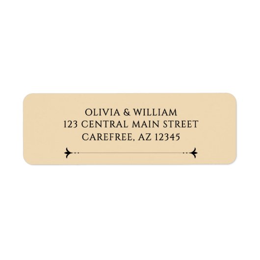 Elegant Victorian Wedding Return Address Label ラベル (正面)