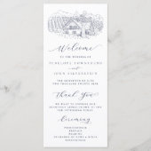 Elegant Vineard Illustration Destination Wedding プログラム (正面)