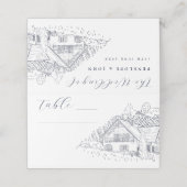 Elegant Vineyard Illustration Destination Wedding プレイスカード (外部開封)