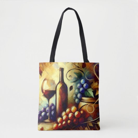 Elegant Vineyard Wine Tote Bag トートバッグ (正面)