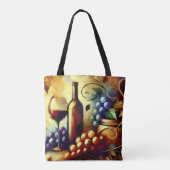 Elegant Vineyard Wine Tote Bag トートバッグ (裏面)