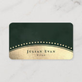 Elegant Vintage Arch Glitter Gold Emerald Green 名刺 (正面)
