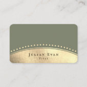 Elegant Vintage Arch Glitter Gold Sage Green 名刺 (正面)