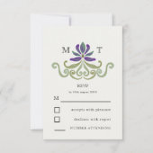 Elegant Vintage Art Nouveau Floral Wedding 出欠カード (正面)