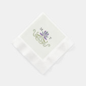 Elegant Vintage Art Nouveau Initials Wedding 縁ありカクテルナプキン (角)