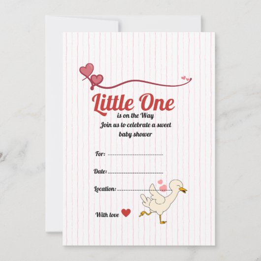 Elegant Vintage Baby Shower Invitation Card – Mini 招待状 (正面)