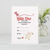 Elegant Vintage Baby Shower Invitation Card – Mini 招待状 (スタンド正面)