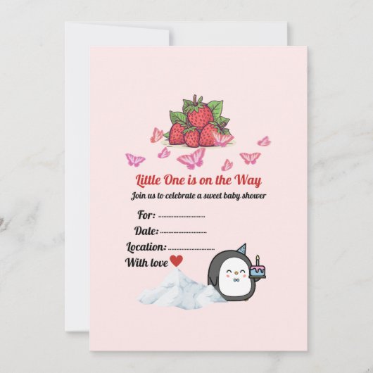 Elegant Vintage Baby Shower Invitation Card – Mini 招待状 (正面)