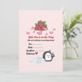 Elegant Vintage Baby Shower Invitation Card – Mini 招待状 (スタンド正面)