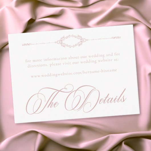 Elegant Vintage Baroque Dusty Pink Wedding エンクロージャーカード