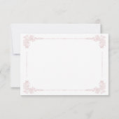 Elegant Vintage Baroque Dusty Pink Wedding 出欠カード (裏面)