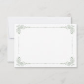 Elegant Vintage Baroque Sage Green Wedding 出欠カード (裏面)