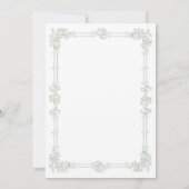 Elegant Vintage Baroque Sage Green Wedding 招待状 (裏面)