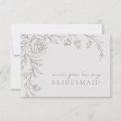 Elegant Vintage Be My Bridesmaid Proposal Card 招待状 (正面)