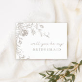 Elegant Vintage Be My Bridesmaid Proposal Card 招待状
