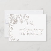 Elegant Vintage Be My Bridesmaid Proposal Card 招待状 (正面)