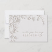 Elegant Vintage Be My Bridesman Proposal Card 招待状 (正面)