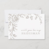 Elegant Vintage Be My Bridesman Proposal Card 招待状 (正面)