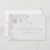 Elegant Vintage Be My Flower Girl Proposal Card 招待状 (正面)