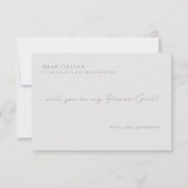 Elegant Vintage Be My Flower Girl Proposal Card 招待状 (裏面)