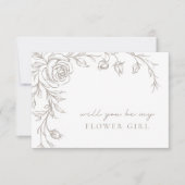 Elegant Vintage Be My Flower Girl Proposal Card 招待状 (正面)