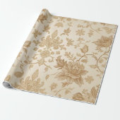 Elegant Vintage Beige & Sepia Wrapping Paper ラッピングペーパー (アンロールド)