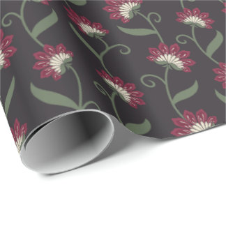 Elegant Vintage Black Floral Wrapping Paper ラッピングペーパー
