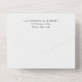 Elegant Vintage Black White Horse Toile オールインワン招待状 (裏面)