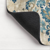 Elegant Vintage Blue Floral マウスパッド (コーナー)