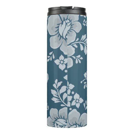 Elegant Vintage Blue Flower Pattern タンブラー (裏面)
