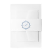 Elegant Vintage Blue Toile Monogram Wedding 招待状ベリーバンド (正面例)