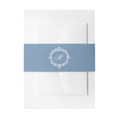 Elegant Vintage Blue Toile Monogram Wedding 招待状ベリーバンド (正面例)