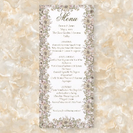 Elegant Vintage Botanical Frame Wedding Menu Card メニュー