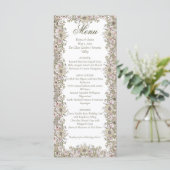 Elegant Vintage Botanical Frame Wedding Menu Card メニュー (スタンド正面)