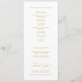 Elegant Vintage Botanical  Gold Wedding Program プログラム (裏面)