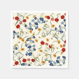Elegant Vintage Botanical Wildflowers  スタンダードカクテルナプキン