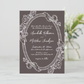 Elegant Vintage Brown Wedding 招待状 (スタンド正面)