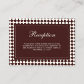 Elegant Vintage Burgundy Wedding Reception エンクロージャーカード (正面)