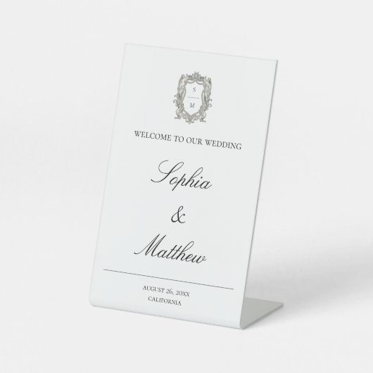 Elegant Vintage Calligraphy Wedding 台座サイン (正面)