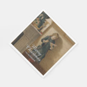 Elegant Vintage Child with Holiday Greeting スタンダードランチョンナプキン (角)