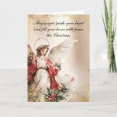 Elegant Vintage Christmas Angel シーズンカード (正面)