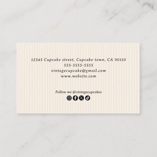 Elegant Vintage Cooking Utensils 名刺 (裏面)