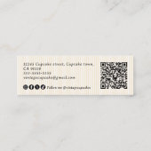 Elegant Vintage Cooking Utensils Striped スキニー名刺 (裏面)